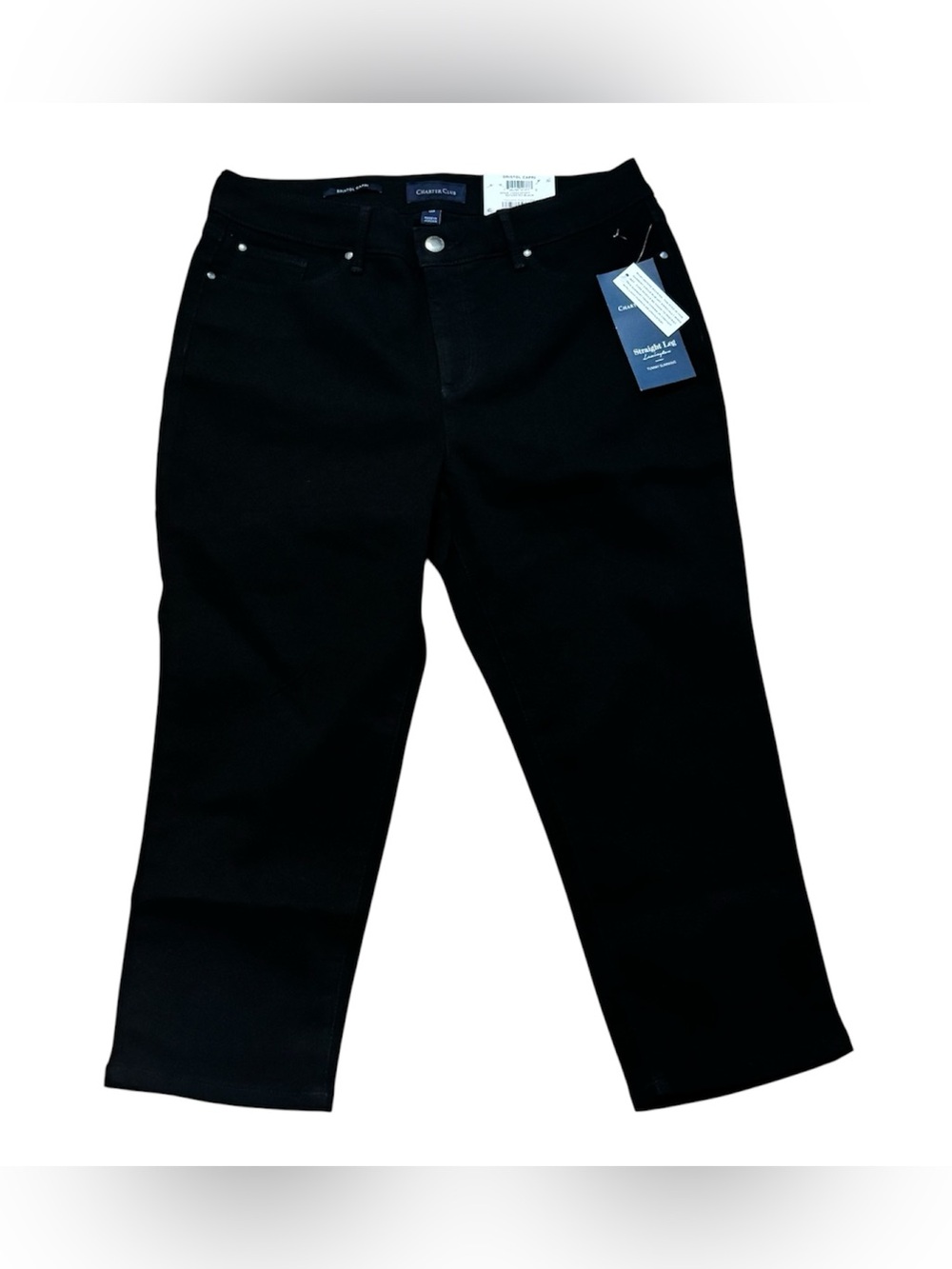 Charter Club Bristol Capris Pants Womens Size 12 Petite New with Tag 12P Black